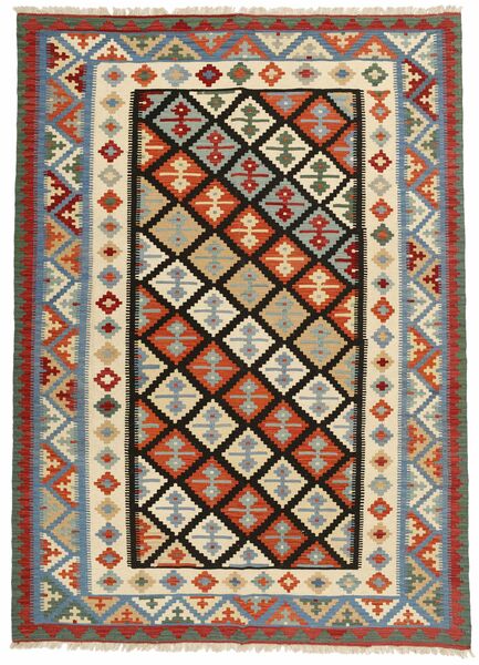  Kilim Alfombra 209X292 Persa De Lana Rojo Oscuro/Verde