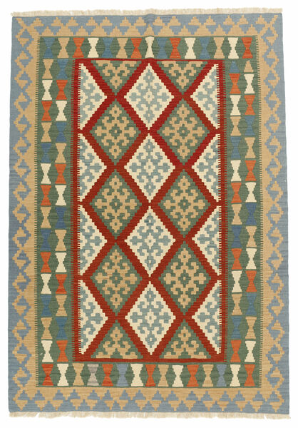 Tappeto Orientale Kilim 175X250 Arancione/Verde Scuro (Lana, Persia/Iran)