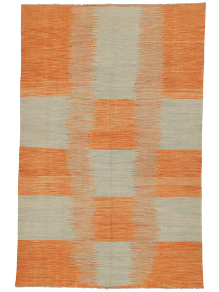 Kilim Modern Rug 195X301 Brown/Orange Wool, Afghanistan Carpetvista