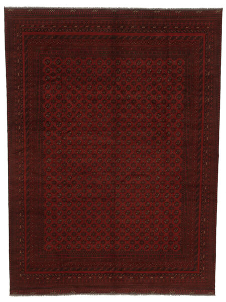 378X511 Afghan Fine Teppe Orientalsk Svart Stort (Ull, Afghanistan) Carpetvista