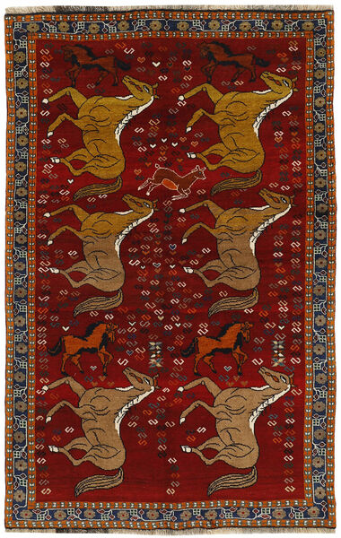  Orientalischer Qashqai Teppich 157X243 Schwarz/Braun Wolle, Persien/Iran