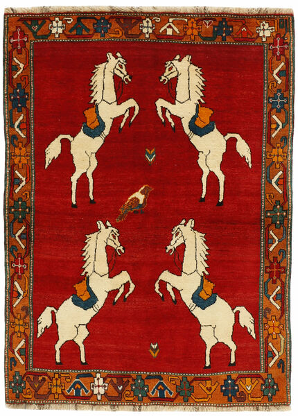  126X181 Qashqai Matot Matto Tummanpunainen/Oranssi Persia/Iran