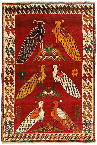 Alfombra Persa Qashqai 111X160 Rojo Oscuro/Negro (Lana, Persia/Irán)