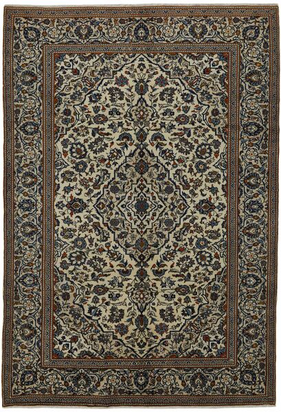 Tappeto Orientale Keshan 197X287 Nero/Giallo Scuro (Lana, Persia/Iran)