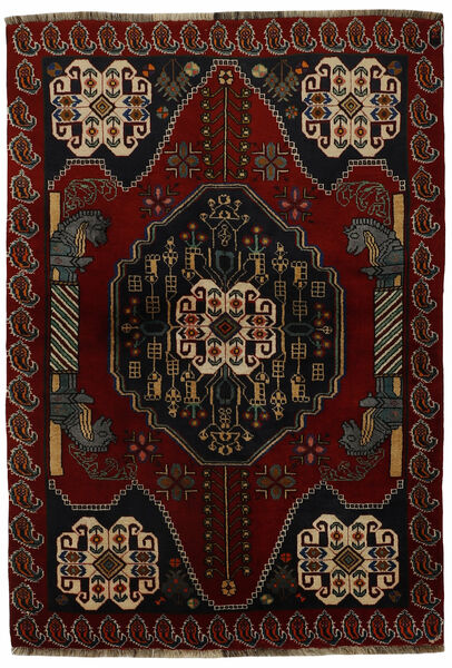  Oriental Qashqai Rug 127X183 Black/Brown Wool, Persia/Iran