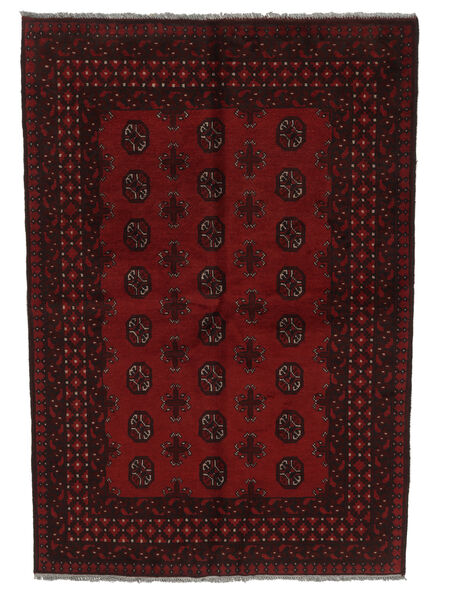  126X182 Afghan Fine Tæppe Sort Afghanistan Carpetvista