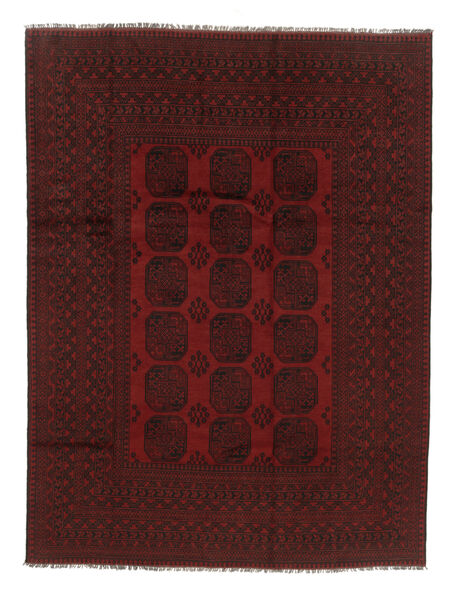  Oriental Afghan Fine Rug 260X339 Black/Dark Red Large Wool, Afghanistan Carpetvista