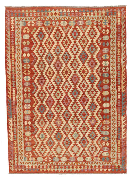  Kelim Afghan Old Style Teppe 215X296 Mørk Rød/Oransje Carpetvista