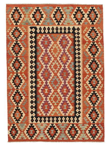  170X246 Kelim Afghan Old Style Matta Mörkröd/Orange Afghanistan Carpetvista