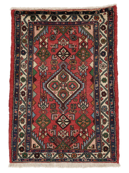  Asadabad Alfombra 63X87 Persa De Lana Negro/Rojo Oscuro Pequeño Carpetvista