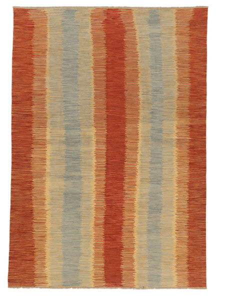 177X253 Alfombra Kilim Moderno Moderna Marrón/Rojo Oscuro (Lana, Afganistán) Carpetvista