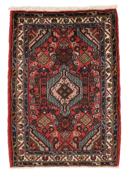  Persian Asadabad Rug 63X87 Black/Dark Red (Wool, Persia/Iran)