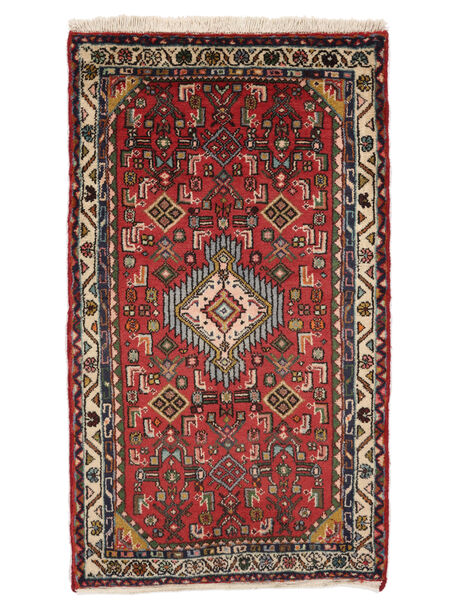 Tappeto Orientale Asadabad 60X105 Rosso Scuro/Nero (Lana, Persia/Iran)