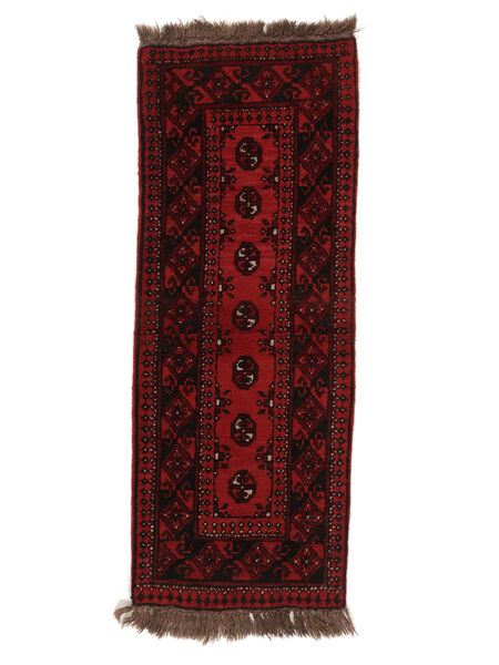 Alfombra Afghan Fine 50X140 De Pasillo Negro/Rojo Oscuro (Lana, Afganistán)