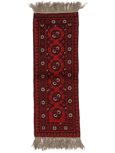  Afghan Fine Covor 50X140 Lână Negru/Dark Red Mic Carpetvista