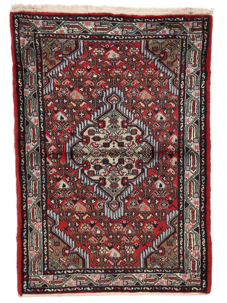  Oriental Asadabad Rug 86X125 Black/Dark Red Wool, Persia/Iran Carpetvista