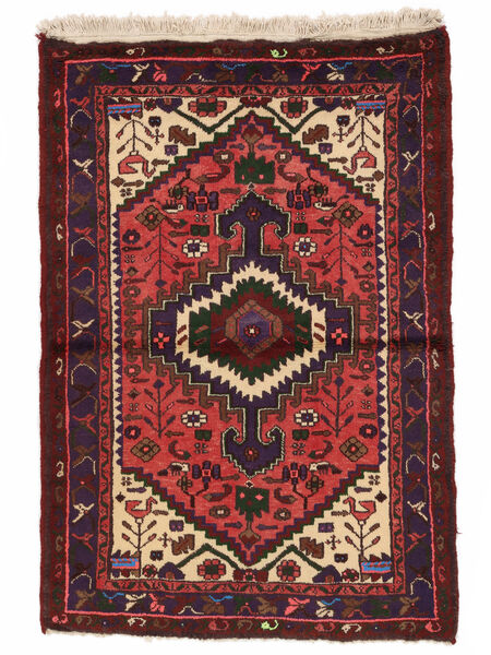 Tappeto Hamadan 104X150 Nero/Rosso Scuro (Lana, Persia/Iran)