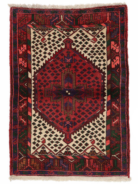 110X155 Alfombra Oriental Hamadan Negro/Rojo Oscuro (Lana, Persia/Irán) Carpetvista