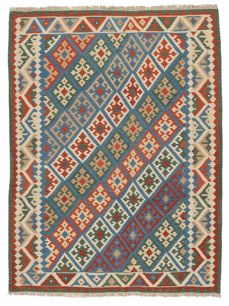 Tappeto Orientale Kilim Ghashghai 262X348 Arancione/Nero Grandi ( Persia/Iran)