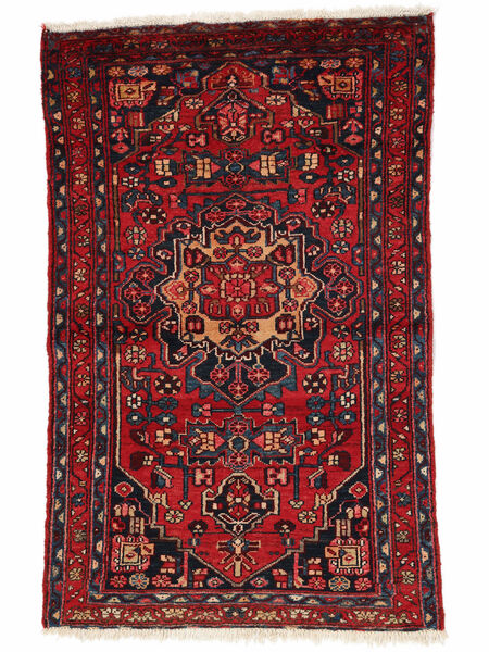 Hamadan Rug 95X150 Black/Dark Red Wool, Persia/Iran Carpetvista