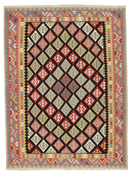 296X388 Dywan Orientalny Kilim Kaszkaj Pomarańczowy/Czarny Duży ( Persja/Iran) Carpetvista