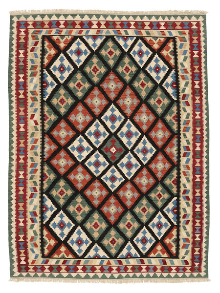 261X345 Alfombra Oriental Kilim Gashgai Rojo Oscuro/Negro Grande ( Persia/Irán) Carpetvista