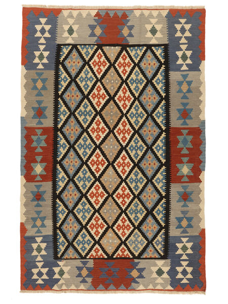 194X297 Dywan Kilim Kaszkaj Orientalny Brunatny/Czarny (Persja/Iran) Carpetvista