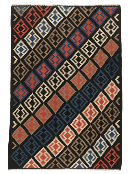  Kilim Ghashghai Tappeto 200X288 Persiano Nero/Marrone Carpetvista