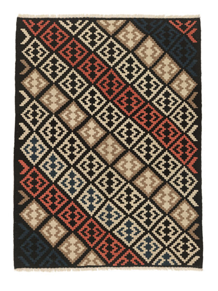  Persian Kilim Qashqai Rug 151X197 Black/Orange ( Persia/Iran)