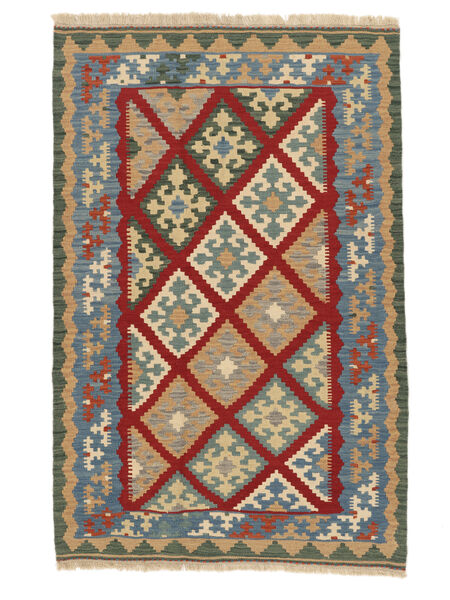 122X188 Kilim Qashqai Rug Oriental Brown/Dark Green ( Persia/Iran) Carpetvista