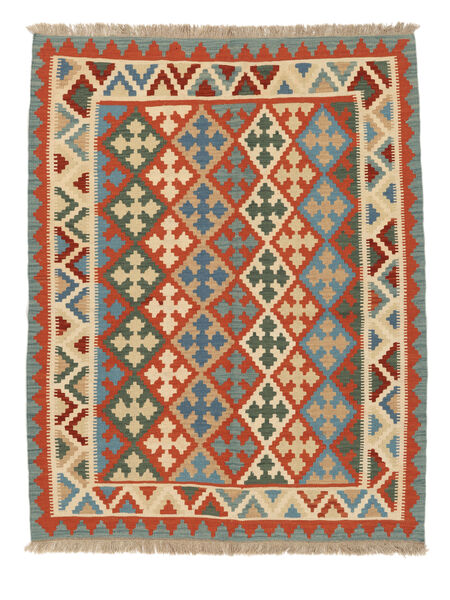  155X197 Kelim Ghashghai Vloerkleed Donkergroen/Donkerrood Perzië/Iran Carpetvista