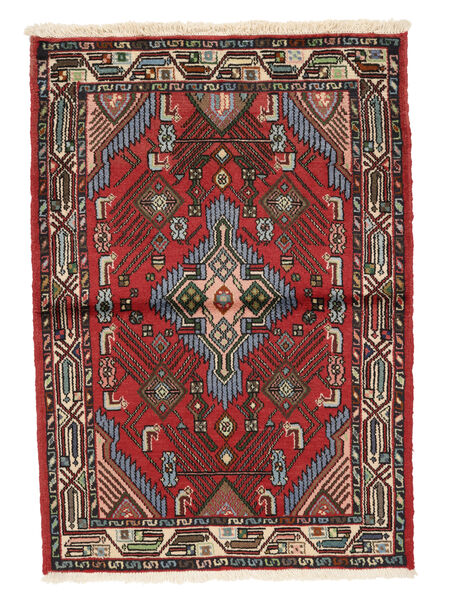  Orientalisk Asadabad Matta 84X118 Svart/Mörkröd Ull, Persien/Iran Carpetvista