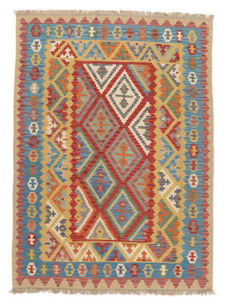 180X247 Tappeto Orientale Kilim Ghashghai Arancione/Rosso Scuro ( Persia/Iran) Carpetvista