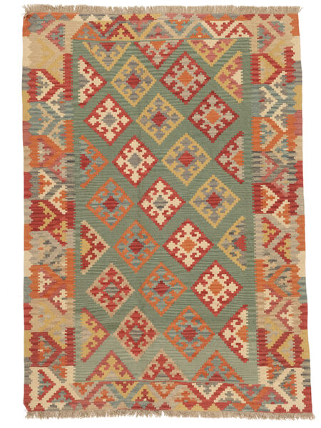 170X242 Kelim Ghashghai Tæppe Orientalsk Orange/Grøn ( Persien/Iran) Carpetvista