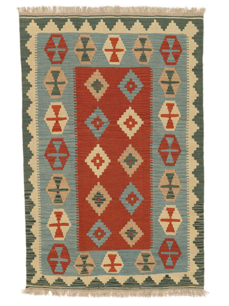 114X180 Dywan Kilim Kaszkaj Orientalny Zielony/Ciemnoczerwony (Persja/Iran) Carpetvista