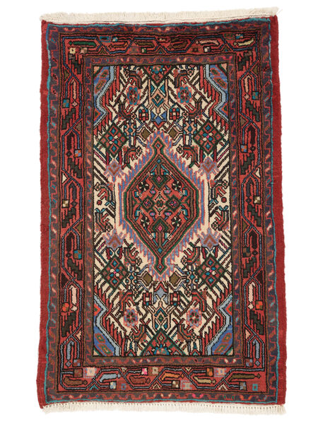  77X120 Hamadan Vloerkleed Zwart/Donkerrood Perzië/Iran Carpetvista