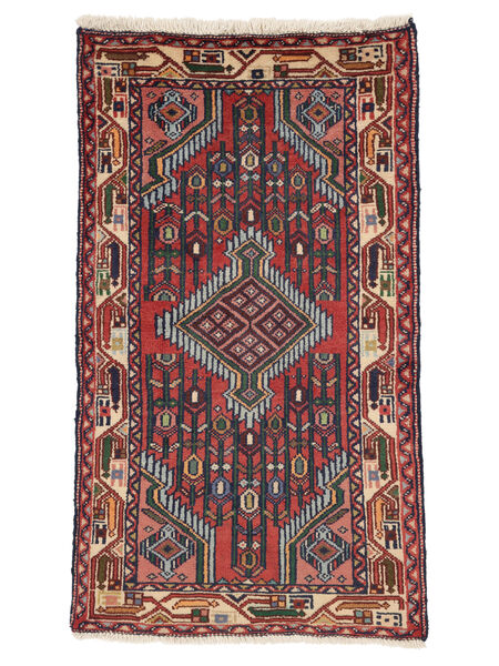  Orientalsk Asadabad Tæppe 70X125 Mørkerød/Sort Uld, Persien/Iran Carpetvista