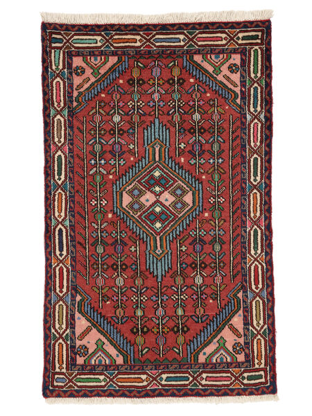  Persian Asadabad Rug 72X122 Black/Dark Red Carpetvista