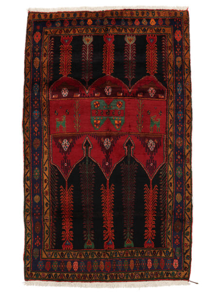 160X260 Alfombra Hamadan Oriental Negro/Rojo Oscuro (Lana, Persia/Irán) Carpetvista