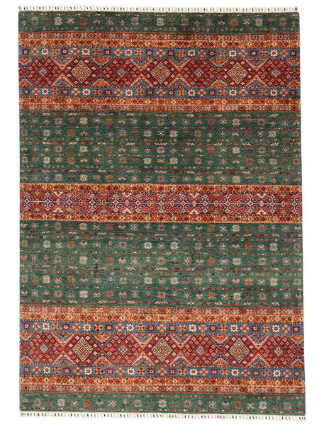  216X306 Striped Shabargan Rug Wool, Carpetvista