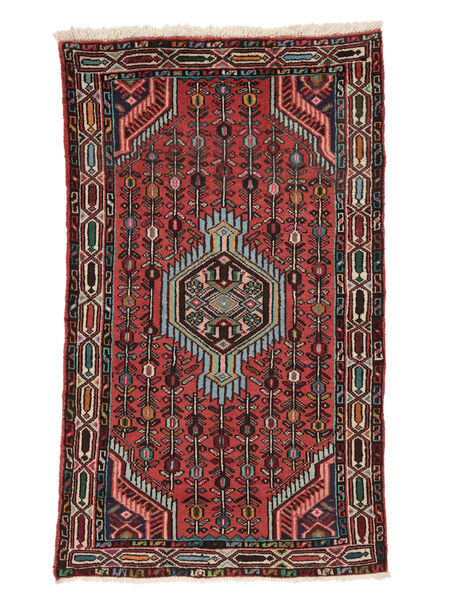 Alfombra Oriental Asadabad 77X130 Negro/Rojo Oscuro (Lana, Persia/Irán)