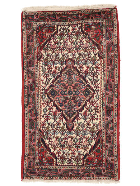  Oosters Hamadan Vloerkleed 74X132 Donkerrood/Zwart Wol, Perzië/Iran Carpetvista