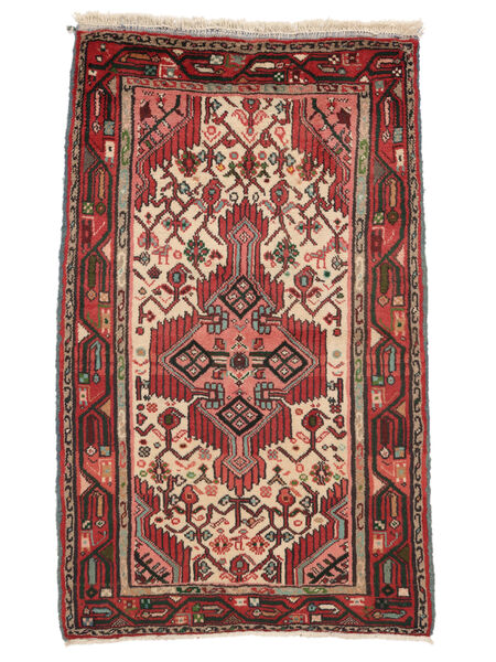  Hamadan Alfombra 75X120 Persa De Lana Rojo Oscuro/Negro Pequeño Carpetvista