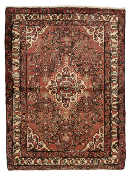  Persian Hosseinabad Rug 112X147 Black/Dark Red (Wool, Persia/Iran)