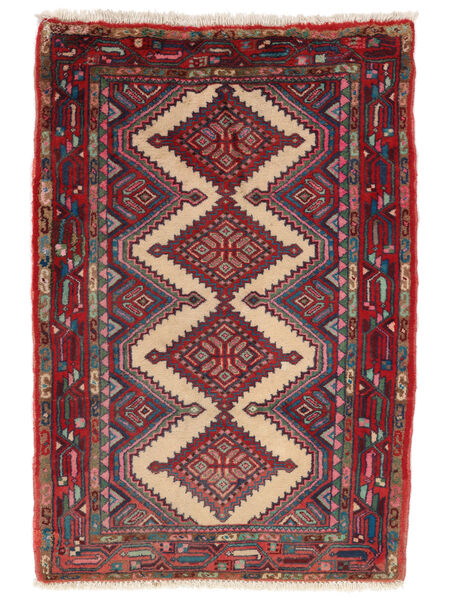  Orientalsk Asadabad Tæppe 80X115 Mørkerød/Sort Uld, Persien/Iran Carpetvista