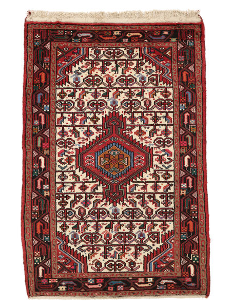  75X111 Hamadan Vloerkleed Donkerrood/Zwart Perzië/Iran Carpetvista