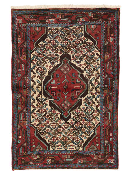 Tappeto Persiano Hamadan 105X155 Nero/Rosso Scuro (Lana, Persia/Iran)