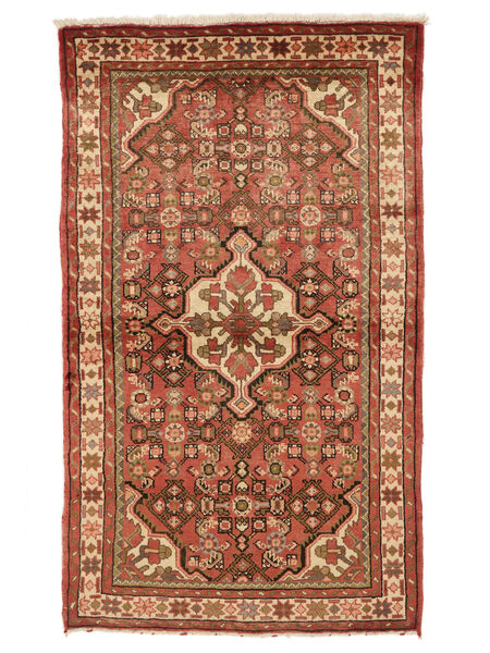 Hosseinabad Rug 100X168 Brown/Dark Red Wool, Persia/Iran Carpetvista