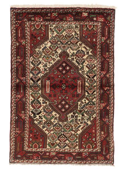 Tappeto Persiano Hamadan 100X152 Nero/Rosso Scuro (Lana, Persia/Iran)