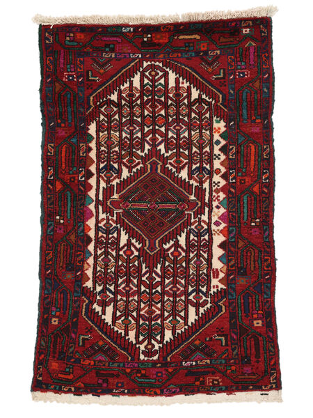  72X115 Hamadan Vloerkleed Zwart/Donkerrood Perzië/Iran Carpetvista